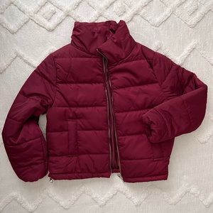 Maroon puffer jacket